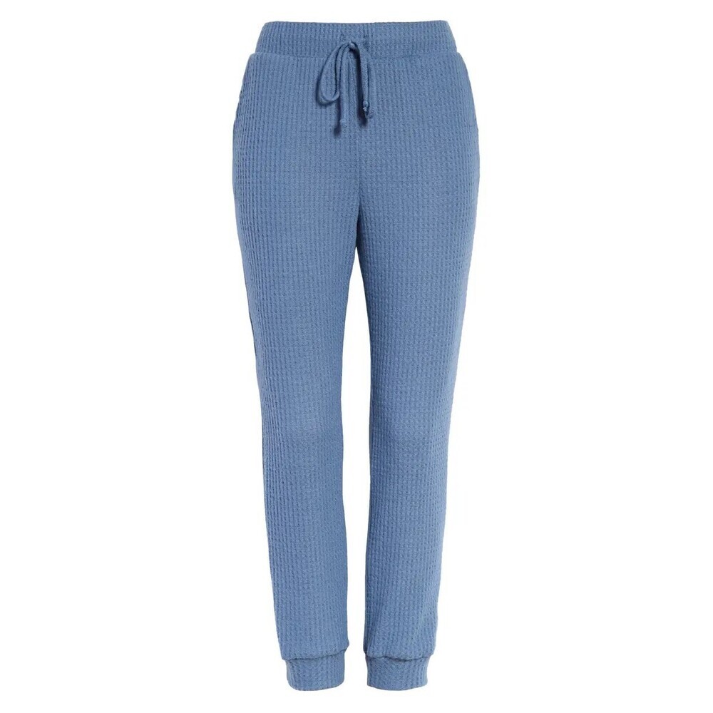 SOCIALITE Waffle Knit Joggers Sweatpants Size L Blue
